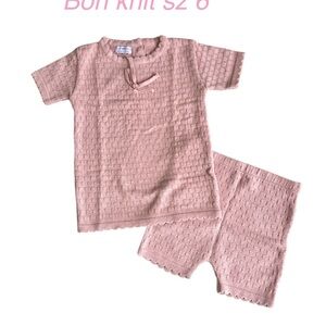 BON KNIT SZ 6 girls knitted pink Spanish set